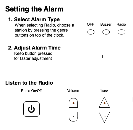 alarm clock manual